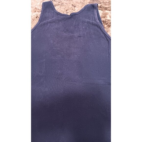 Large Atari Mens Sleeveless Shirt Blue W/ Discoloration On Back - Picture 4 of 4